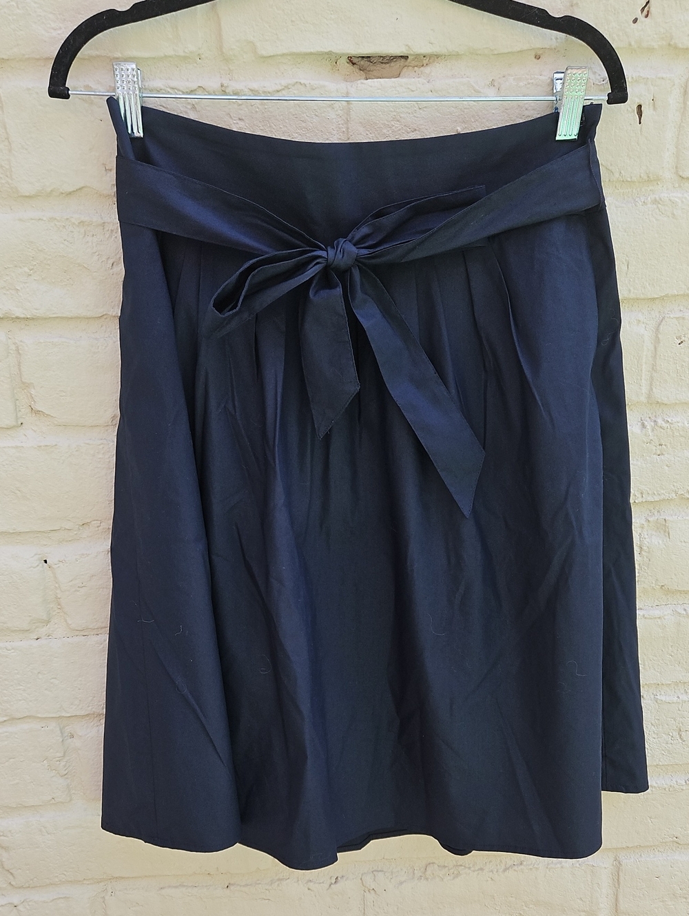 Ann Taylor Navy A-Line Tie-Waist Skirt